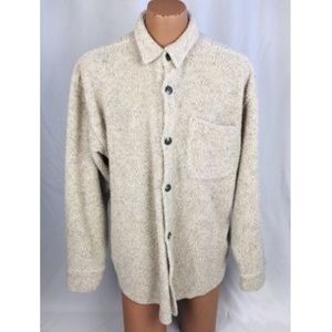 True Grit Mens Tan Fleece Button Front Sweater